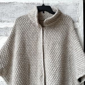 Elsamanda Wool Blend Mock Neck Poncho